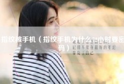 指纹被手机（指纹手机为什么72小时要密码）