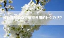能让跳转公众号链接是用的什么办法？